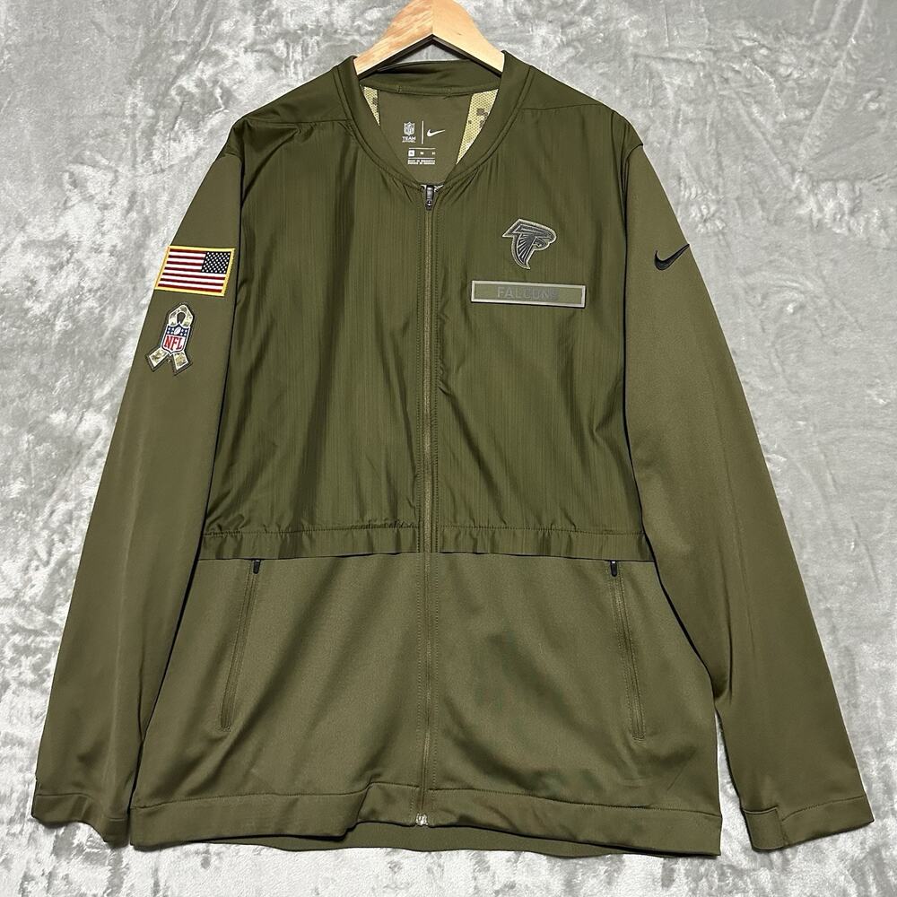 Nike Salute to Service Jacket Mens Sz XL Green Hybrid Full Zip NFL Camo Falcons
